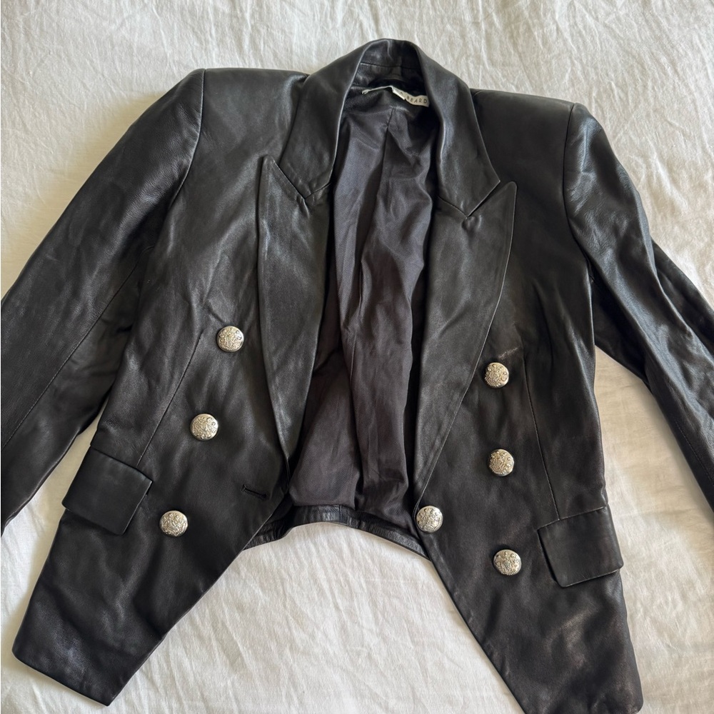 Veronica Beard leather jacket blazer size 4